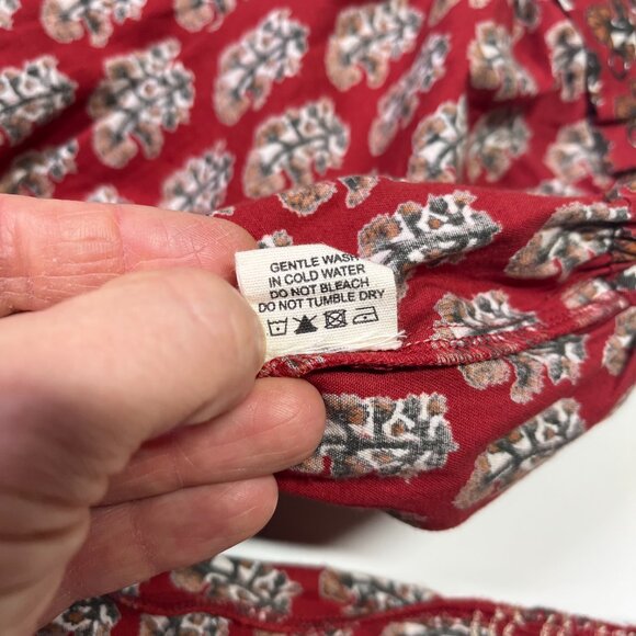 NWT Lali Kids 6M One-Piece Floral Cotton Romper Red Black Block Print - Picture 6 of 11